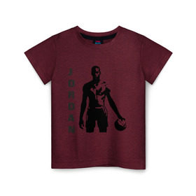 Детская футболка хлопок с принтом Michael Jordan в Белгороде, 100% хлопок | круглый вырез горловины, полуприлегающий силуэт, длина до линии бедер | Тематика изображения на принте: michel jordan | nba | джордан | майкл | нба