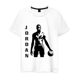Мужская футболка хлопок с принтом Michael Jordan в Белгороде, 100% хлопок | прямой крой, круглый вырез горловины, длина до линии бедер, слегка спущенное плечо. | Тематика изображения на принте: michel jordan | nba | джордан | майкл | нба