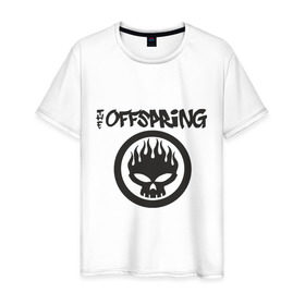 Мужская футболка хлопок с принтом The Offspring classic logo в Белгороде, 100% хлопок | прямой крой, круглый вырез горловины, длина до линии бедер, слегка спущенное плечо. | группы | музыка | музыкальные группы | панк | рок | рок музыка