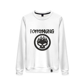 Женский свитшот хлопок с принтом The Offspring classic logo в Белгороде, 100% хлопок | прямой крой, круглый вырез, на манжетах и по низу широкая трикотажная резинка  | группы | музыка | музыкальные группы | панк | рок | рок музыка