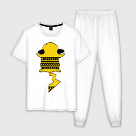 Мужская пижама хлопок с принтом Покемон в Белгороде, 100% хлопок | брюки и футболка прямого кроя, без карманов, на брюках мягкая резинка на поясе и по низу штанин
 | 