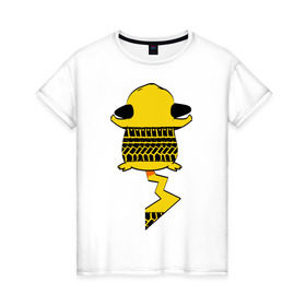 Женская футболка хлопок с принтом Покемон в Белгороде, 100% хлопок | прямой крой, круглый вырез горловины, длина до линии бедер, слегка спущенное плечо | 