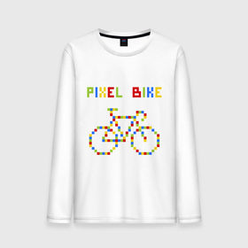 Мужской лонгслив хлопок с принтом Pixel Bike in color в Белгороде, 100% хлопок |  | 