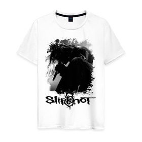 Мужская футболка хлопок с принтом slipknot corey taylor в Белгороде, 100% хлопок | прямой крой, круглый вырез горловины, длина до линии бедер, слегка спущенное плечо. | metall | rock | slipknot | slipknot corey taylo | метал | металл | нью метал | панк рок | рок