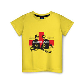 Детская футболка хлопок с принтом Veritas в Белгороде, 100% хлопок | круглый вырез горловины, полуприлегающий силуэт, длина до линии бедер | святые из бундока | святые из трущоб