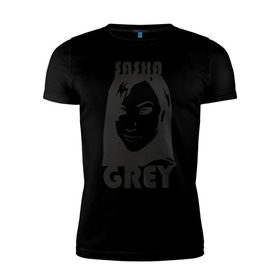 Мужская футболка премиум с принтом Sasha Grey в Белгороде, 92% хлопок, 8% лайкра | приталенный силуэт, круглый вырез ворота, длина до линии бедра, короткий рукав | саша грей