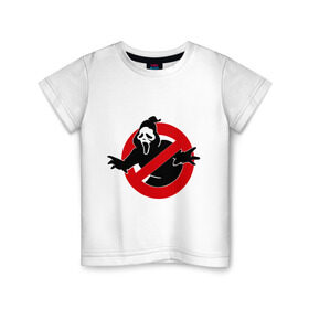 Детская футболка хлопок с принтом Крик знак в Белгороде, 100% хлопок | круглый вырез горловины, полуприлегающий силуэт, длина до линии бедер | знак крика | знаки | крик | маска крика | охотники за привидениями