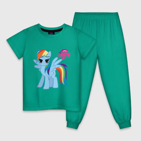 Детская пижама хлопок с принтом Рэйнбоу Дэш в Белгороде, 100% хлопок |  брюки и футболка прямого кроя, без карманов, на брюках мягкая резинка на поясе и по низу штанин
 | лошадка | мой маленький пони | пони