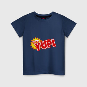 Детская футболка хлопок с принтом Yupi в Белгороде, 100% хлопок | круглый вырез горловины, полуприлегающий силуэт, длина до линии бедер | 90 | 90 е | yupi | ностальгия | сок юпи | юпи