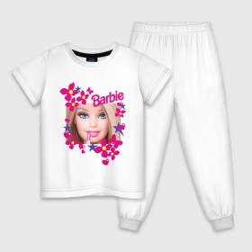 Детская пижама хлопок с принтом Барби красавица в Белгороде, 100% хлопок |  брюки и футболка прямого кроя, без карманов, на брюках мягкая резинка на поясе и по низу штанин
 | Тематика изображения на принте: 90 | 90 е | barbie | барби | ностальгия