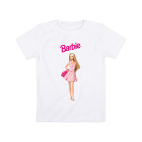 Детская футболка хлопок с принтом Барби на прогулке в Белгороде, 100% хлопок | круглый вырез горловины, полуприлегающий силуэт, длина до линии бедер | 90 | 90 е | barbie | барби | ностальгия