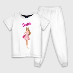 Детская пижама хлопок с принтом Барби на прогулке в Белгороде, 100% хлопок |  брюки и футболка прямого кроя, без карманов, на брюках мягкая резинка на поясе и по низу штанин
 | 90 | 90 е | barbie | барби | ностальгия