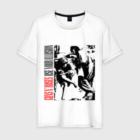 Мужская футболка хлопок с принтом GNR в Белгороде, 100% хлопок | прямой крой, круглый вырез горловины, длина до линии бедер, слегка спущенное плечо. | gnr | guns n roses | rock | музыка | музыкальные группы | рок | рок группы