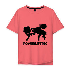 Мужская футболка хлопок Oversize с принтом поверлифтинг в Белгороде, 100% хлопок | свободный крой, круглый ворот, “спинка” длиннее передней части | Тематика изображения на принте: powerlifting