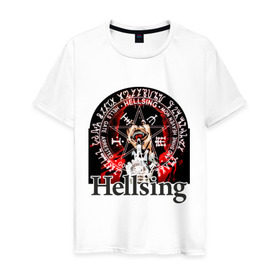 Мужская футболка хлопок с принтом Hellsing символ Алукарда в Белгороде, 100% хлопок | прямой крой, круглый вырез горловины, длина до линии бедер, слегка спущенное плечо. | anime | hellsing | аниме | анимэ | манга | хеллсинг