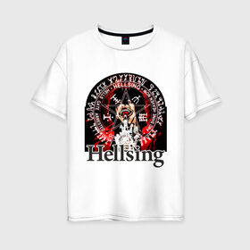 Женская футболка хлопок Oversize с принтом Hellsing символ Алукарда в Белгороде, 100% хлопок | свободный крой, круглый ворот, спущенный рукав, длина до линии бедер
 | anime | hellsing | аниме | анимэ | манга | хеллсинг