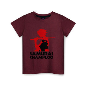 Детская футболка хлопок с принтом Самурай Champloo в Белгороде, 100% хлопок | круглый вырез горловины, полуприлегающий силуэт, длина до линии бедер | anime | samurai champloo | аниме | анимэ | самурай чамплу