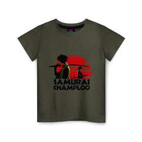 Детская футболка хлопок с принтом Самурай Champloo закат в Белгороде, 100% хлопок | круглый вырез горловины, полуприлегающий силуэт, длина до линии бедер | anime | samurai champloo | аниме | анимэ | самурай чамплу