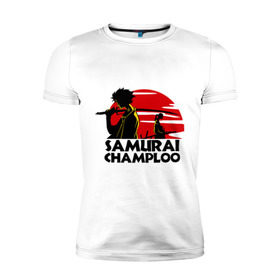 Мужская футболка премиум с принтом Самурай Champloo закат в Белгороде, 92% хлопок, 8% лайкра | приталенный силуэт, круглый вырез ворота, длина до линии бедра, короткий рукав | Тематика изображения на принте: anime | samurai champloo | аниме | анимэ | самурай чамплу