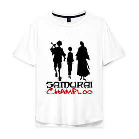 Мужская футболка хлопок Oversize с принтом Самурай Чамплоо в Белгороде, 100% хлопок | свободный крой, круглый ворот, “спинка” длиннее передней части | anime | samurai champloo | аниме | анимэ | самурай чамплу