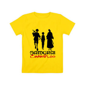Детская футболка хлопок с принтом Самурай Чамплоо в Белгороде, 100% хлопок | круглый вырез горловины, полуприлегающий силуэт, длина до линии бедер | anime | samurai champloo | аниме | анимэ | самурай чамплу