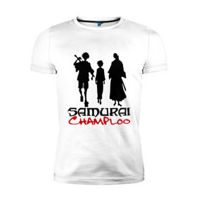 Мужская футболка премиум с принтом Самурай Чамплоо в Белгороде, 92% хлопок, 8% лайкра | приталенный силуэт, круглый вырез ворота, длина до линии бедра, короткий рукав | Тематика изображения на принте: anime | samurai champloo | аниме | анимэ | самурай чамплу