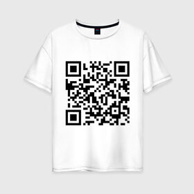 Женская футболка хлопок Oversize с принтом Кто прочитал - тот лох в Белгороде, 100% хлопок | свободный крой, круглый ворот, спущенный рукав, длина до линии бедер
 | qr код | интернет | надпись | прикол | технологии | шифр