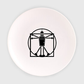 Тарелка 3D с принтом bender da vinchi в Белгороде, фарфор | диаметр - 210 мм
диаметр для нанесения принта - 120 мм | futurama | бендер да винчи | футурама