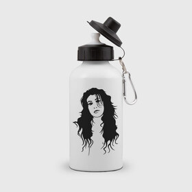 Бутылка спортивная с принтом Amy Winehouse (2) в Белгороде, металл | емкость — 500 мл, в комплекте две пластиковые крышки и карабин для крепления | amy winehouse | jazz | джаз | лицо amy winehouse | музыка | эми вайнхаус