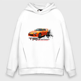 Мужское худи Oversize хлопок с принтом toyota supra TRD в Белгороде, френч-терри — 70% хлопок, 30% полиэстер. Мягкий теплый начес внутри —100% хлопок | боковые карманы, эластичные манжеты и нижняя кромка, капюшон на магнитной кнопке | tourer | toyota supra | супра | тойота | японские автомобили