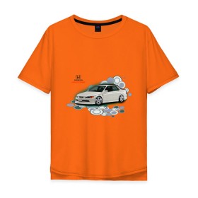 Мужская футболка хлопок Oversize с принтом Honda ACCORD в Белгороде, 100% хлопок | свободный крой, круглый ворот, “спинка” длиннее передней части | honda | honda accord | tourer | хонда аккорд | японские автомобили