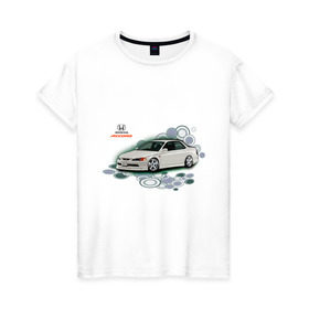 Женская футболка хлопок с принтом Honda ACCORD в Белгороде, 100% хлопок | прямой крой, круглый вырез горловины, длина до линии бедер, слегка спущенное плечо | honda | honda accord | tourer | хонда аккорд | японские автомобили