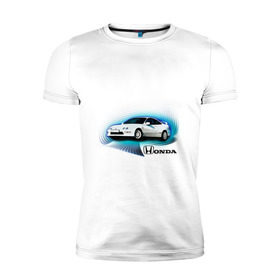 Мужская футболка премиум с принтом Honda INTEGRA в Белгороде, 92% хлопок, 8% лайкра | приталенный силуэт, круглый вырез ворота, длина до линии бедра, короткий рукав | honda interga | tourer | ходна интегра | японские автомобили