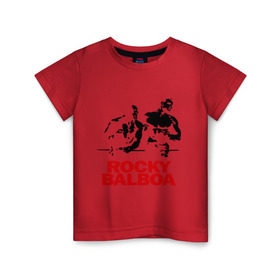 Детская футболка хлопок с принтом Rocky Balboa в Белгороде, 100% хлопок | круглый вырез горловины, полуприлегающий силуэт, длина до линии бедер | boxing | боксер | роки | рокки | рокки бальбоа | спорт