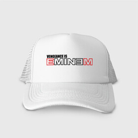 Кепка тракер с сеткой с принтом vengeance is Eminem в Белгороде, трикотажное полотно; задняя часть — сетка | длинный козырек, универсальный размер, пластиковая застежка | eminm | еминем | реп | репчик | рэп