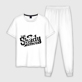 Мужская пижама хлопок с принтом the shady в Белгороде, 100% хлопок | брюки и футболка прямого кроя, без карманов, на брюках мягкая резинка на поясе и по низу штанин
 | eminm | slim shady | еминем | реп | репчик | рэп