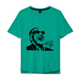 Мужская футболка хлопок Oversize с принтом Ray Charles (2) в Белгороде, 100% хлопок | свободный крой, круглый ворот, “спинка” длиннее передней части | Тематика изображения на принте: charles | jazz | lash | ray | ray charles | музыка | рей | рей чарлз | чарлз