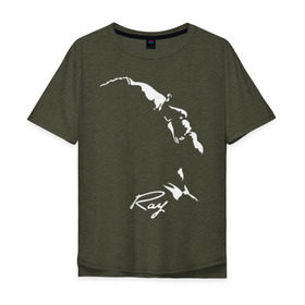 Мужская футболка хлопок Oversize с принтом Ray Charles в Белгороде, 100% хлопок | свободный крой, круглый ворот, “спинка” длиннее передней части | jazz | ray charles | джаз | музыка | рэй чарльз