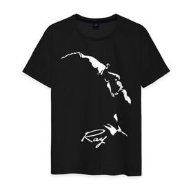 Мужская футболка хлопок с принтом Ray Charles в Белгороде, 100% хлопок | прямой крой, круглый вырез горловины, длина до линии бедер, слегка спущенное плечо. | Тематика изображения на принте: jazz | ray charles | джаз | музыка | рэй чарльз