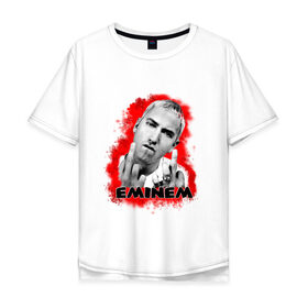 Мужская футболка хлопок Oversize с принтом Eminem blood в Белгороде, 100% хлопок | свободный крой, круглый ворот, “спинка” длиннее передней части | eminm | slim shady | еминем | реп | репчик | рэп