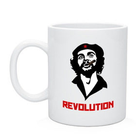 Кружка с принтом Che Guevara Revolution в Белгороде, керамика | объем — 330 мл, диаметр — 80 мм. Принт наносится на бока кружки, можно сделать два разных изображения | Тематика изображения на принте: че гевара