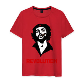 Мужская футболка хлопок с принтом Che Guevara Revolution в Белгороде, 100% хлопок | прямой крой, круглый вырез горловины, длина до линии бедер, слегка спущенное плечо. | че гевара