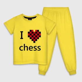 Детская пижама хлопок с принтом I love chess в Белгороде, 100% хлопок |  брюки и футболка прямого кроя, без карманов, на брюках мягкая резинка на поясе и по низу штанин
 | Тематика изображения на принте: chess | i love chess | шахматы | я люблю шахматы