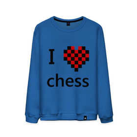 Мужской свитшот хлопок с принтом I love chess в Белгороде, 100% хлопок |  | chess | i love chess | шахматы | я люблю шахматы