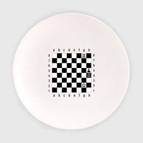 Тарелка с принтом Шахматная комбинация 1 в Белгороде, фарфор | диаметр - 210 мм
диаметр для нанесения принта - 120 мм | Тематика изображения на принте: комбинация | шахматист | шахматная доска | шахматы
