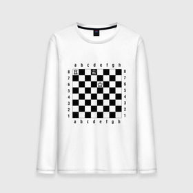 Мужской лонгслив хлопок с принтом Комбинация Шах в Белгороде, 100% хлопок |  | checkmate | мат | шах | шах и мат | шахматист | шахматная доска | шахматы