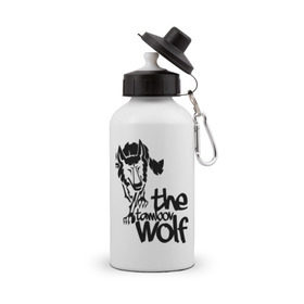 Бутылка спортивная с принтом тамбовский волк в Белгороде, металл | емкость — 500 мл, в комплекте две пластиковые крышки и карабин для крепления | wolf | волк | животные