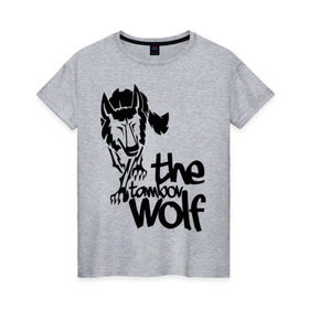 Женская футболка хлопок с принтом тамбовский волк в Белгороде, 100% хлопок | прямой крой, круглый вырез горловины, длина до линии бедер, слегка спущенное плечо | Тематика изображения на принте: wolf | волк | животные