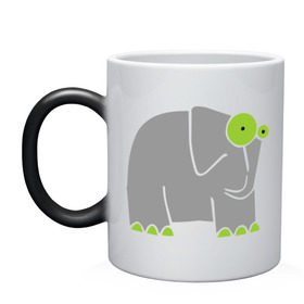 Кружка хамелеон с принтом Веселый слоник в Белгороде, керамика | меняет цвет при нагревании, емкость 330 мл | слон