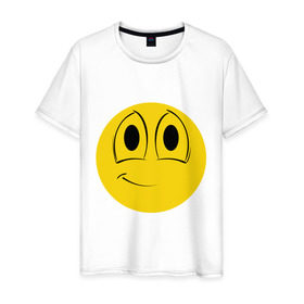 Мужская футболка хлопок с принтом Лучший смайлик в Белгороде, 100% хлопок | прямой крой, круглый вырез горловины, длина до линии бедер, слегка спущенное плечо. | smile. улыбка | лучший смайл | смайл | смайлик